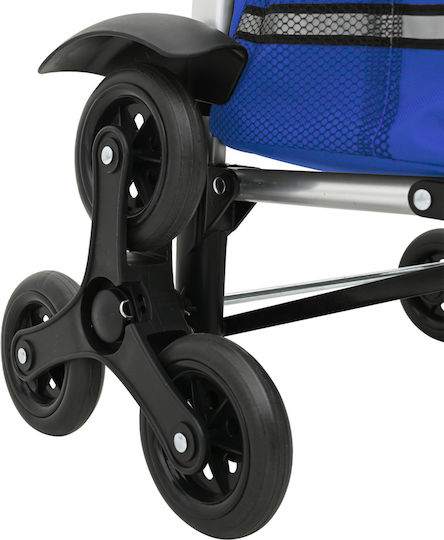 Stoff Einkaufswagen Blau 47x39x101cm