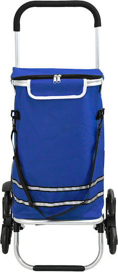 Stoff Einkaufswagen Blau 47x39x101cm