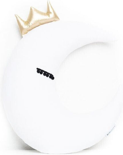 CozyDots Crib Decorative Pillow Half Moon With Crown White 40x40cm