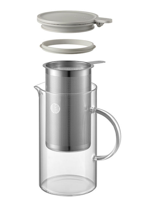 Buydeem Τσαγιέρα με Φίλτρο Γυάλινη Διάφανη 800ml
