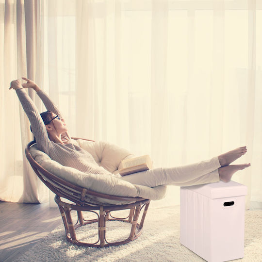 Relaxdays Storage Basket White 49x48.5x27cm 1pcs