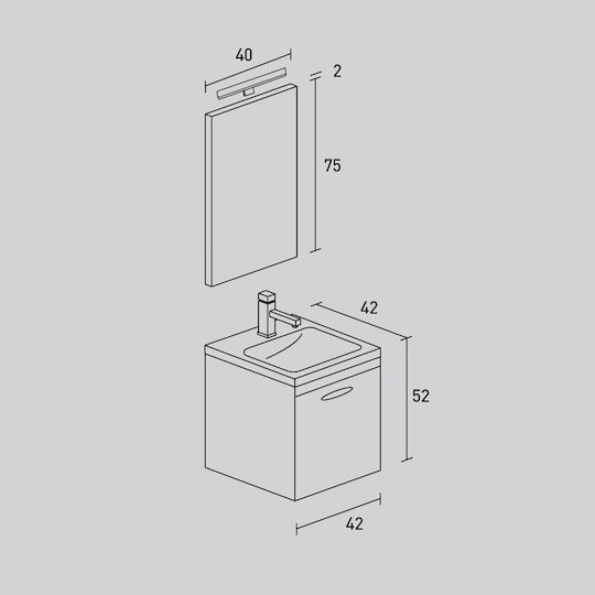 Pro Bagno Waschtisch ohne Waschbecken Beige