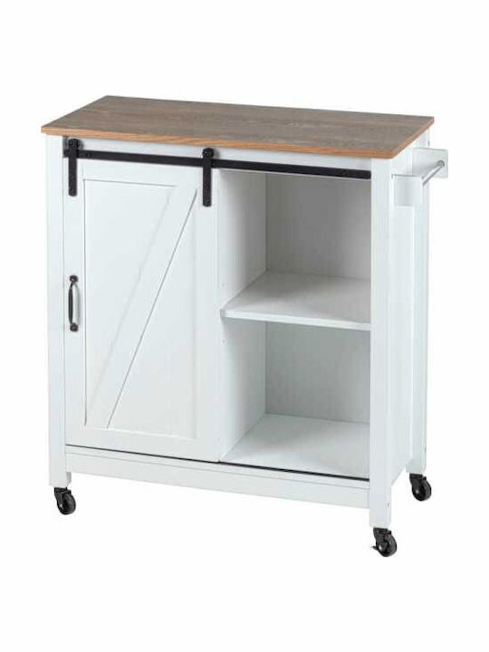 Wenko Wooden Kitchen Trolley 4 Tiers Green 80x40x88.5cm