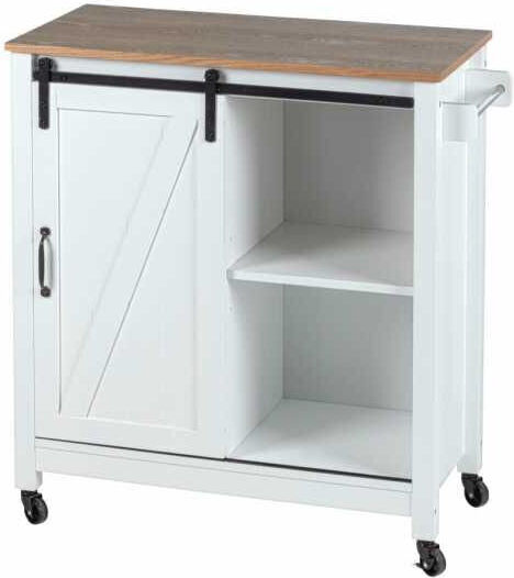 Wenko Wooden Kitchen Trolley 4 Tiers Green 80x40x88.5cm