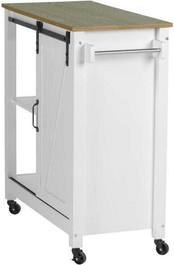 Wenko Wooden Kitchen Trolley 4 Tiers Green 80x40x88.5cm
