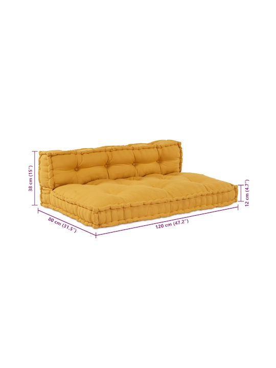 vidaXL Pernă De Canapea Perne Pentru Scaune De Grădină Cu Spătar Galben 40x60cm