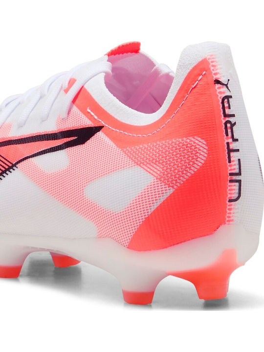 PUMA Ultra 5 Match Ποδοσφαιρικά Παπούτσια με Τάπες FG/AG Λευκά