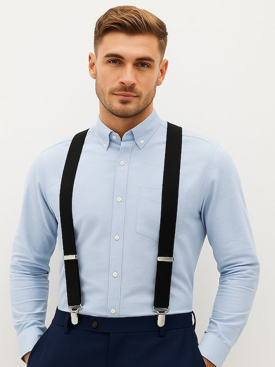 Breteli Unisex Adulți Negru Cu Cleme Metalice 35 Mm Bunem