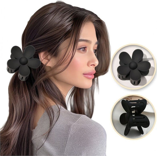 ecarla Κλιπ για Μαλλιά με Λουλούδι Μαύρο