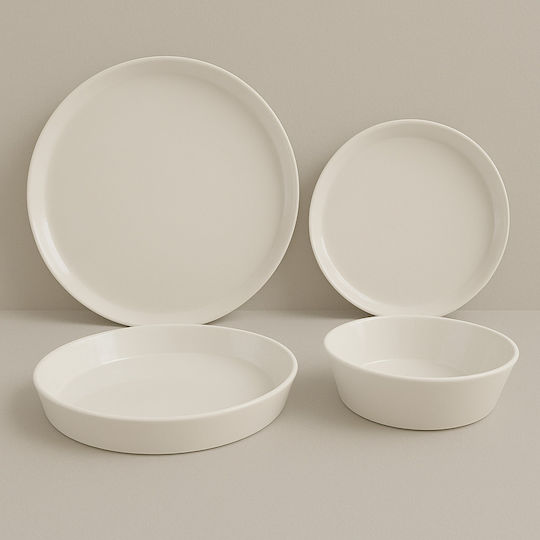 Kutahya Porselen Serving Bowl Round made of Porcelain White 6pcs