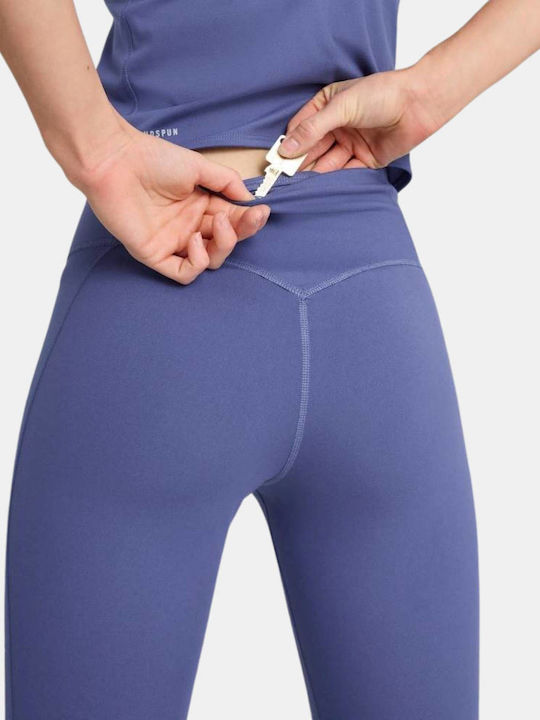 Instruire Colanti de femei Cropped Colanti Talie inalta Blue Crystal