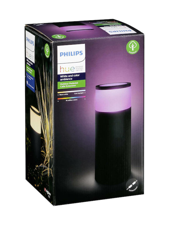 Philips Calla Φωτιστικό Κολωνάκι LED Εξωτερικού Χώρου 8W RGB IP65 Μαύρο