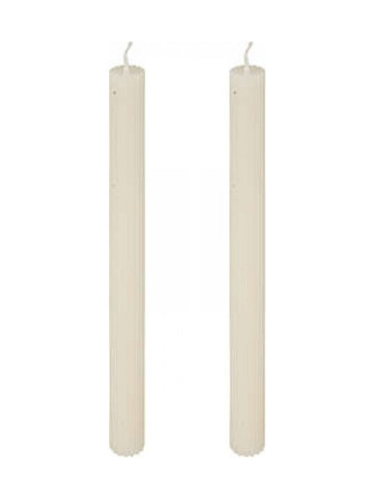 Decorative Candle Taper Ecru 26cm
