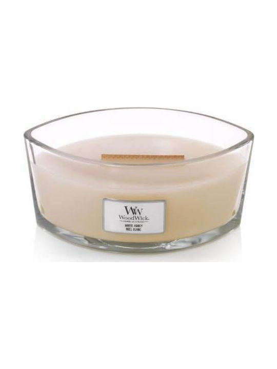 WoodWick Aromatic Candle in Jar with White Honey Ecru Scent 453g
