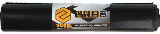 Vorel Trash Bags for Rubble Capacity 120lt 10pcs Black