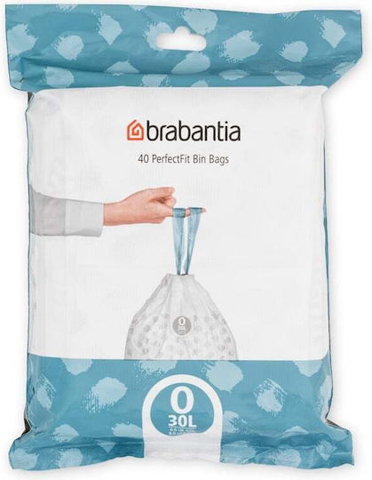 Brabantia Trash Bags for the Garden Capacity 30lt Perfectfit 40pcs White