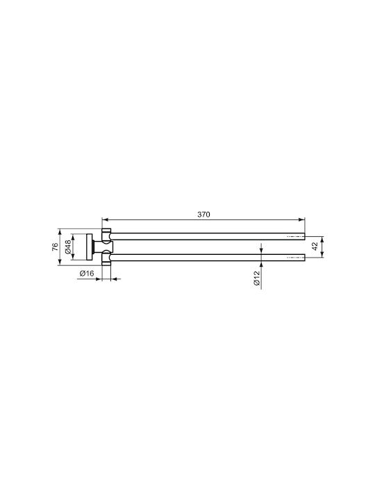 Ideal Standard IOM Double Wall-Mounted Bathroom Rail Silver