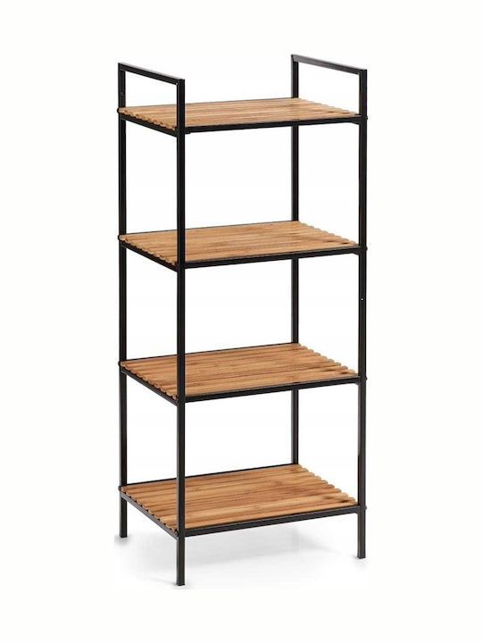 Zeller ZP18725 Boden Badezimmerregal Metallisch mit 4 Regalböden 39x33x95cm Schwarz
