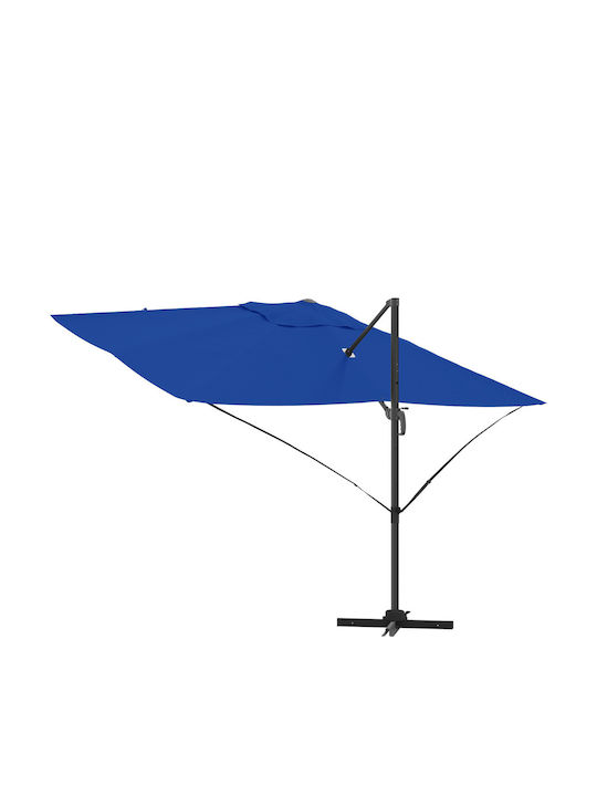 Hängender Quadratischer Aluminium-Garten- und Terrassen-Sonnenschirm Hellblau 2,5x2,5xH2,6m