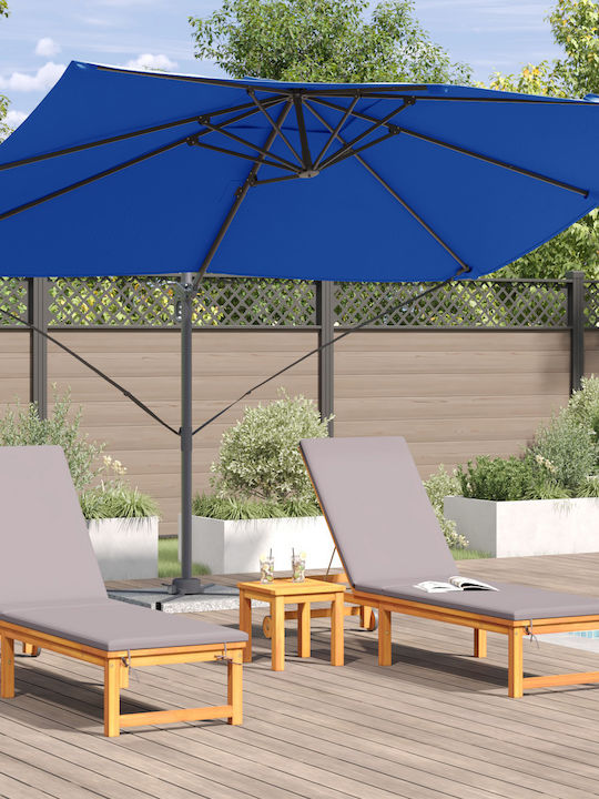 Hängender Quadratischer Aluminium-Garten- und Terrassen-Sonnenschirm Hellblau 2,5x2,5xH2,6m