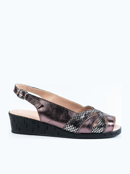 Women's Leather Platform Shoes Silver