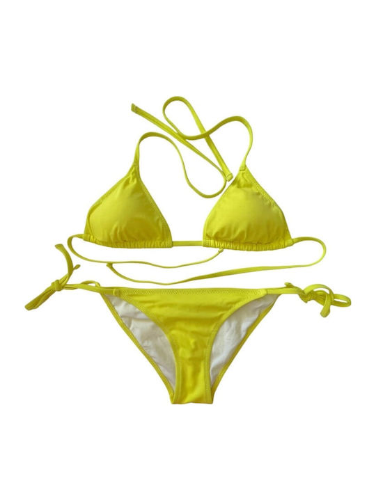 Set Bikini Τριγωνάκι με Αφαιρούμενη Ενίσχυση & Brazil Φωτεινό Κίτρινο