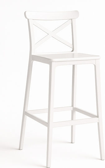 Σκαμπό Μπαρ από Πολυπροπυλένιο Elly Λευκό 49x47x100cm Σκαμπό Μπαρ από Πολυπροπυλένιο Elly Λευκό 49x47x100cm