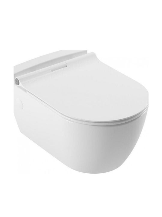 Serel Wandhängende Toilette mit Schlank Deckel Sanftes Schließen Beige
