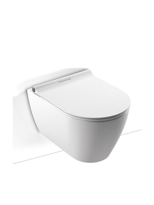 Serel Wandhängende Toilette mit Schlank Deckel Sanftes Schließen Beige