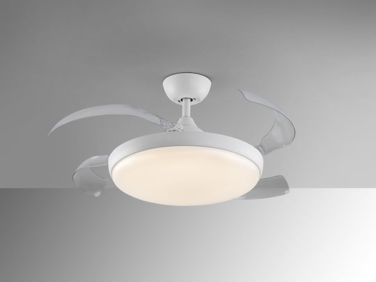Ceiling Fan 50cm with Light Fixture White