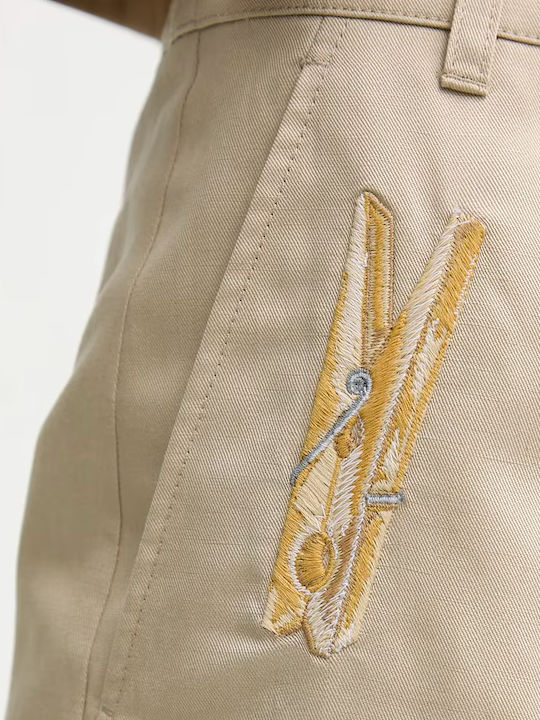 Damen Bermuda Jean Beige