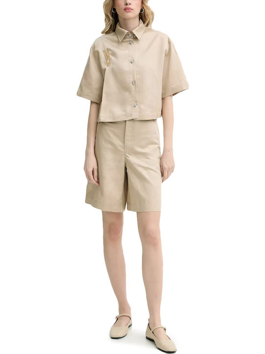 Damen Bermuda Jean Beige