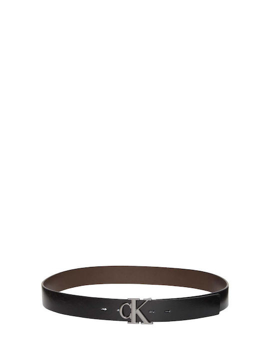 Men's Belt Leather Double Sided Black