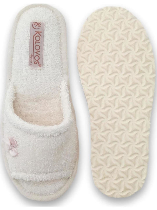 550α Frottee Winter Damen Hausschuhe Weiße