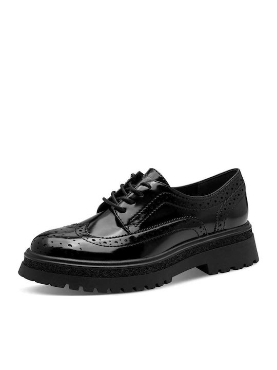 Women's Synthetic Leather Oxford Shoes Black