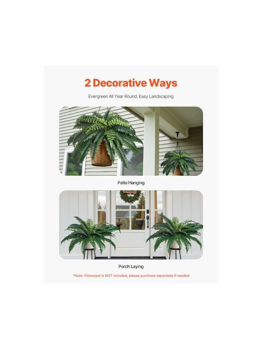 Artificial Decorative Branch Fern Green 25cm 2pcs Vevor