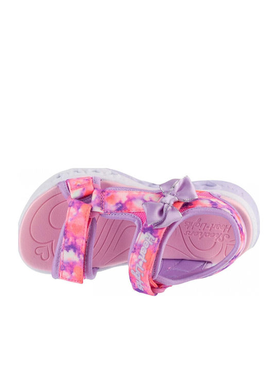 Kids' Sandals with Hoop & Loop Closure and Lights Pink