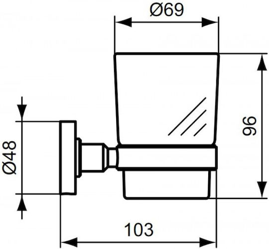 Ideal Standard Επιτοίχια Ποτηροθήκη Μαύρη