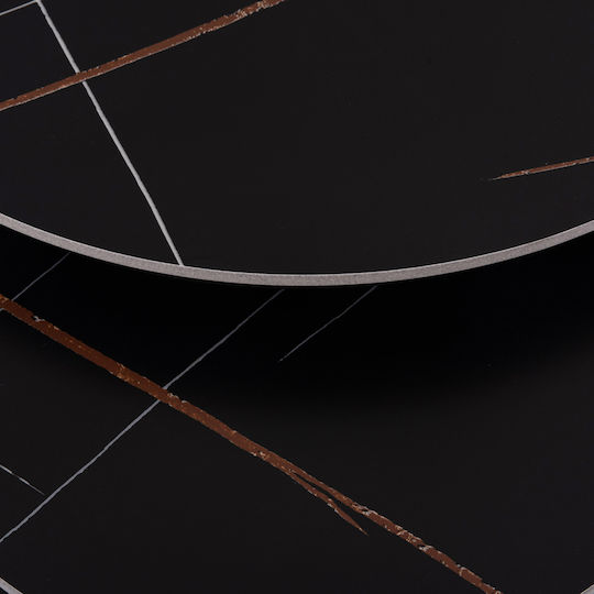 Round Side Table Talos Metal Black Ceramic 2 Pieces W70xL70xH45.5cm