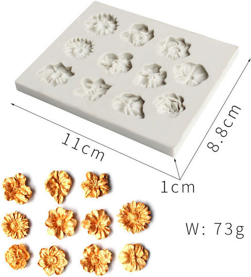 Καλούπι Σιλικόνης Λουλουδάκια 11x8.8x1cm