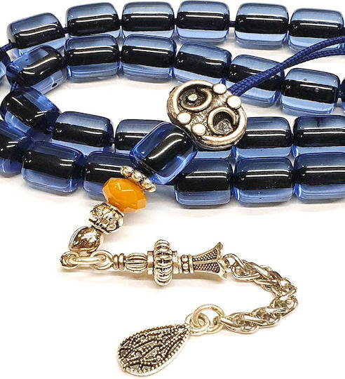 Roloi Komboloi Mastic Worry Beads with 33 Beads Blue 34cm