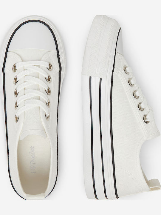 Damen Flatforms Sneakers Weiß
