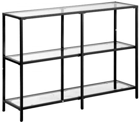 Конзолна маса Метална със Стъклено Покритие Черен Д100xШ30xВ72.9cm