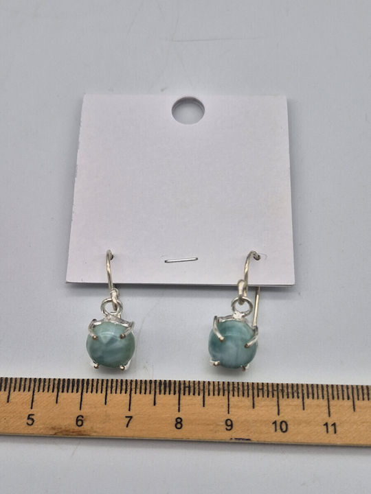 Silver Plated Boho Women's Earrings Larimar – Natural Elegance & Serenity