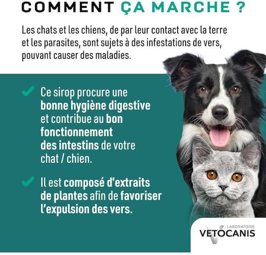 Sirop Viermi Vetocanis Câini Pisici 125 Ml