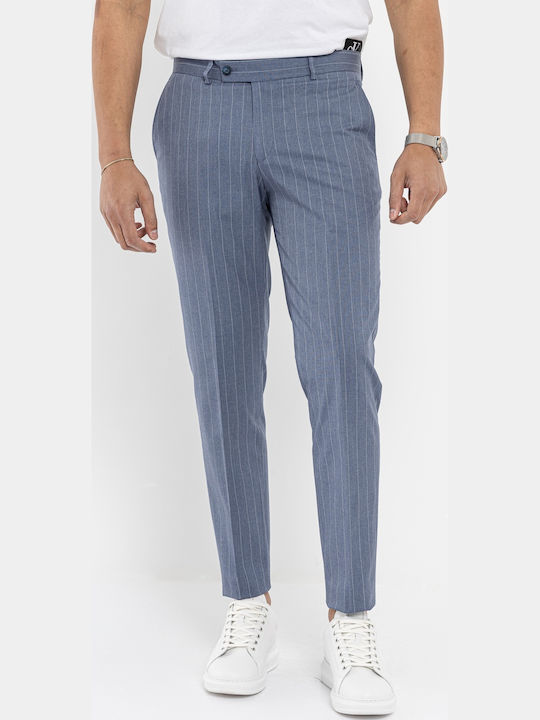 Men's Suit Striped light blue