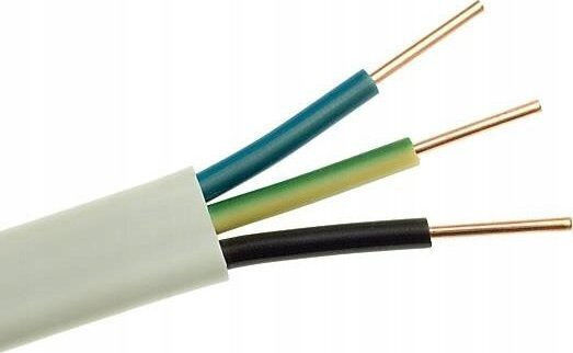 NKT Καλώδιο Ρεύματος με Διατομή 3x1mm² σε Λευκό Χρώμα 1m Εύκαμπτο