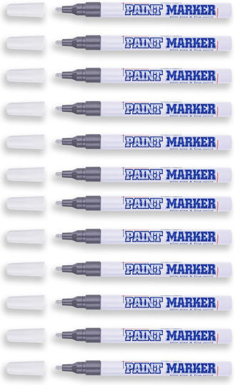 Centropen Permanent Markers 2mm Silver 12pcs