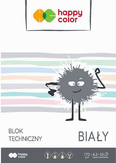 Happy Color Carnet 10 Foi A3 cu Pagini Albe Alb