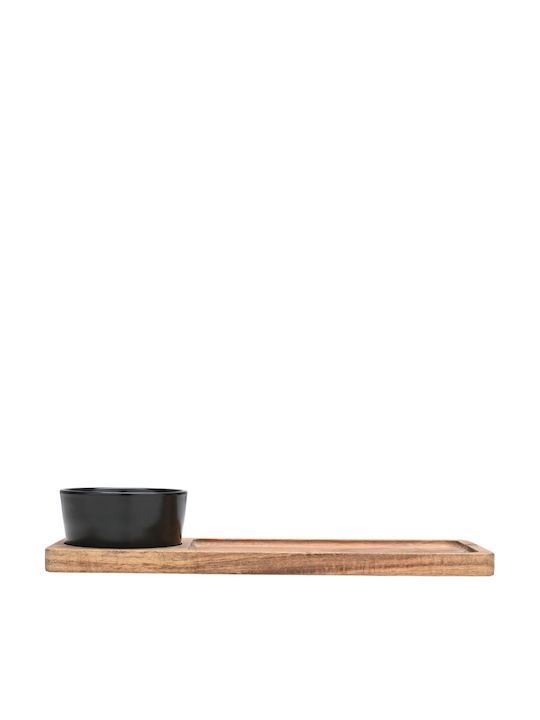 Estia Ceramic Dessert Divided Serving Plate Black Ø11cm 11x30cm